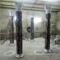 Black And Silver Pillar Marble Column For Building Decorative
